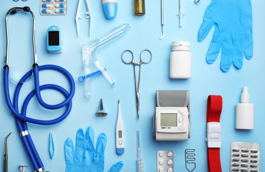 Medical Equipment with Blue Bg