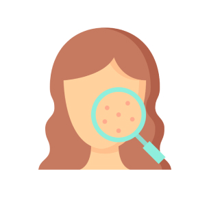 Illustration of a girl with Acne